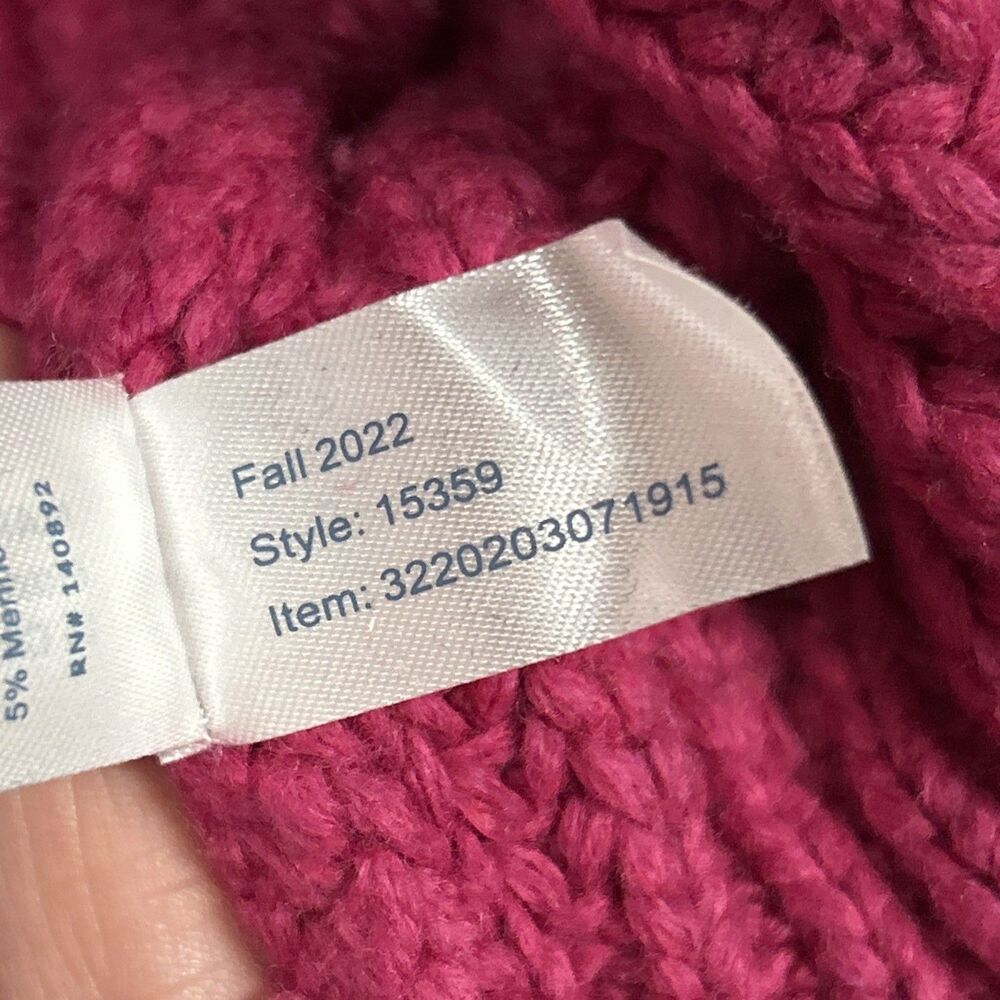 Marine Layer Sweater Womens XL Rose Violet Oversized Crew Merino Wool Ribbed - Picture 4 of 8